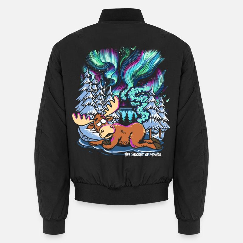 Northern Lights - Moose - Aurora Borealis Unisex Bomberjacke