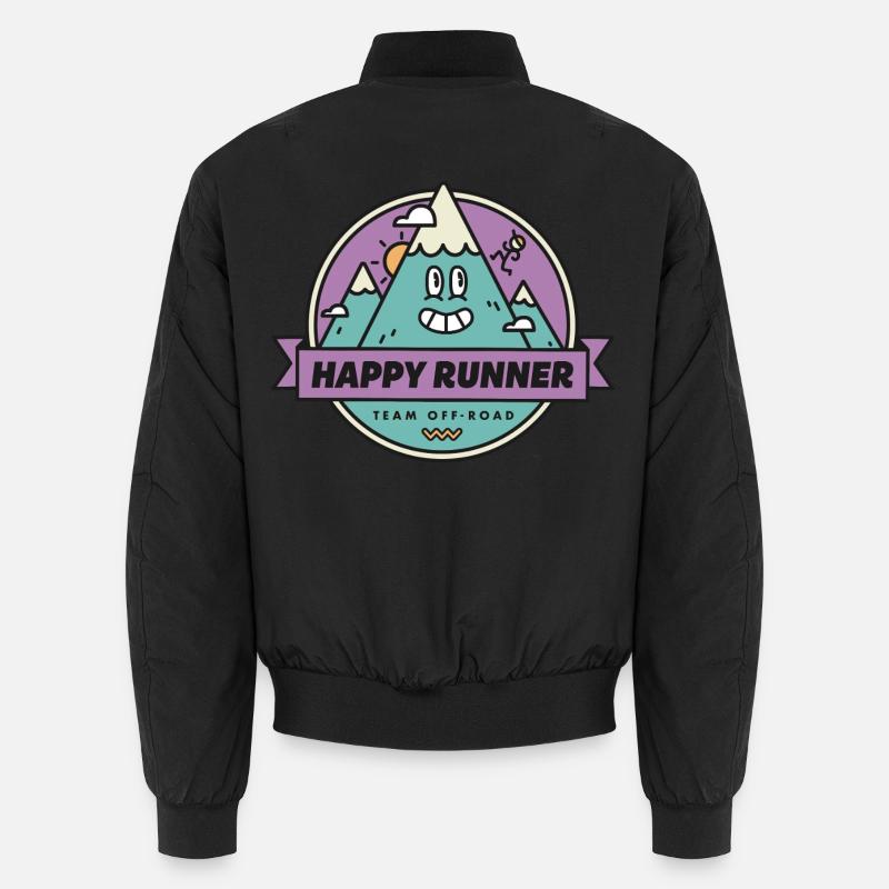 Glücklicher Läufer - Unisex Bomberjacke - Schwarz
