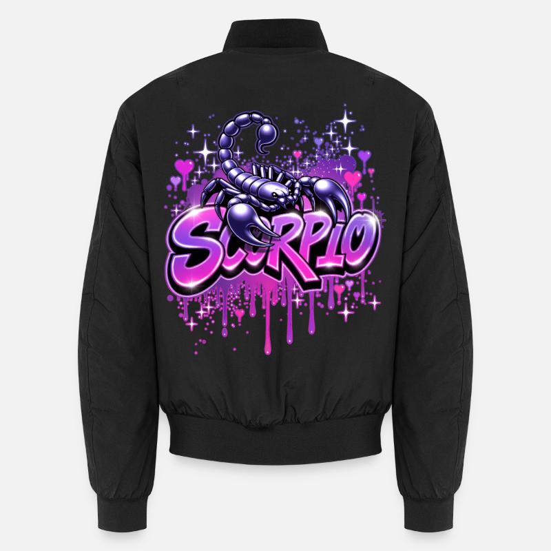 ♏ -Scorpion- Signe du zodiaque de style graffiti Bomber unisexe