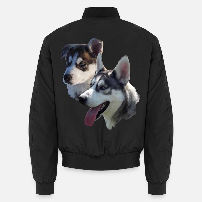 Husky Doppelportrait Unisex Bomberjacke