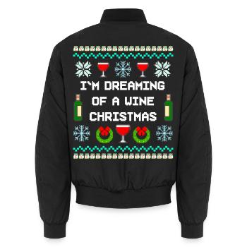 Wine christmas Ugly Xmas - Unisex Bomberjacke - Schwarz - Hinten - AI Model Male 185 light (185cm)