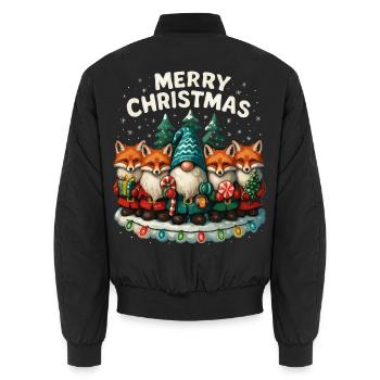 Cadeau de Noël drôle de Renard Roux mignon - Bomber unisexe - noir - Dos - AI Model Male 185 light (185cm)