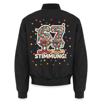 67 Meme Costume – Carnival Funny Gift - Unisex Bomber Jacket - black - Back - AI Model Male 185 light (185cm)
