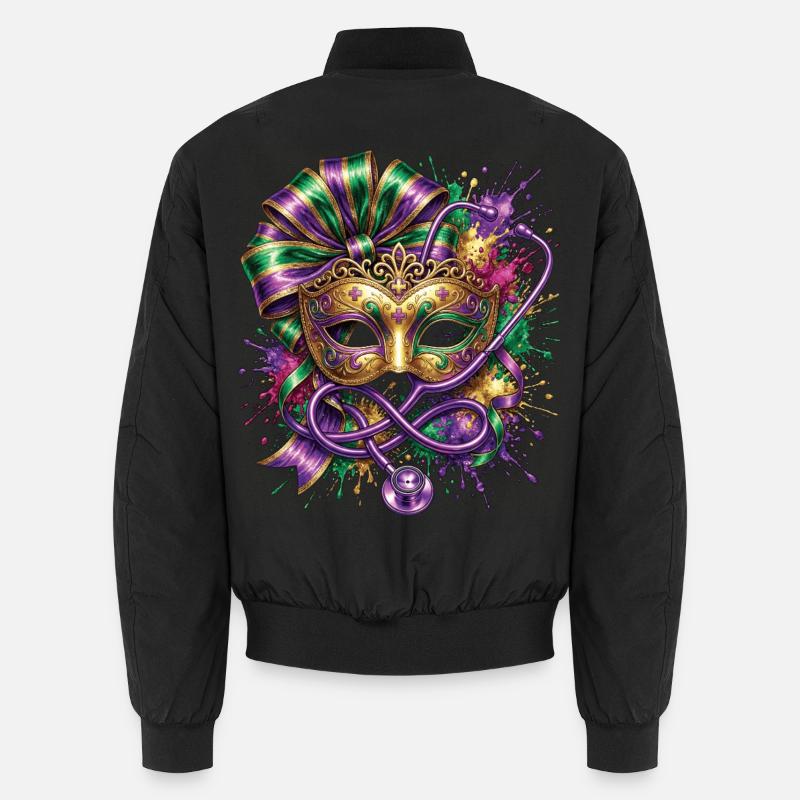 Mardi Gras Krankenschwester-Doktor-Maske Unisex Bomberjacke