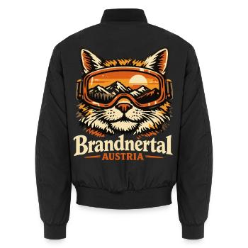 Katze Skibrille Retro Panorama lustig Geschenk - Unisex Bomberjacke - Schwarz - Hinten - AI Model Male 185 light (185cm)