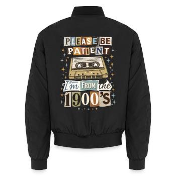 Nostalgie rétro sur cassette - Bomber unisexe - noir - Dos - AI Model Male 185 light (185cm)
