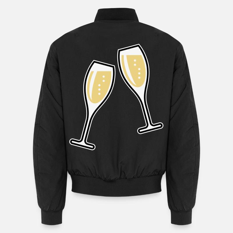 2 Sektgläser (Sekt / Oval / Zu / 3C) Unisex Bomberjacke