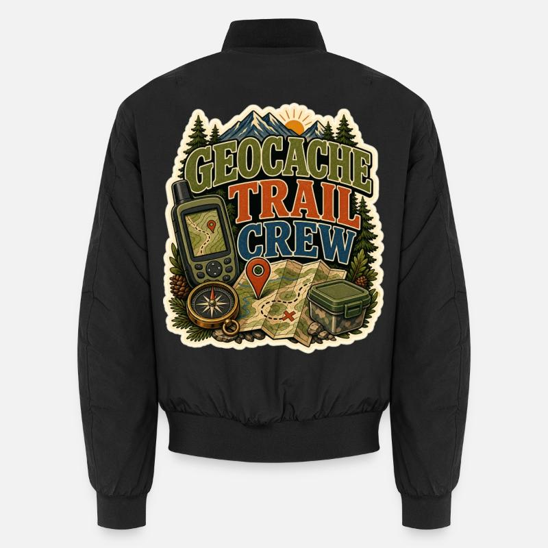 GEOCACHE TRAIL CREW - Unisex Bomberjacke - Schwarz