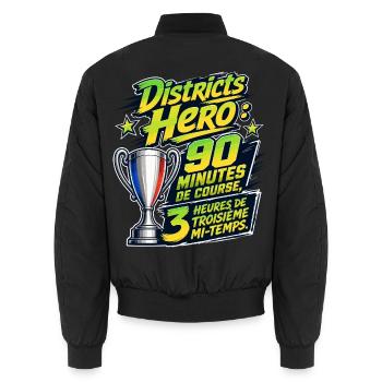 Districts Hero troisième mi-temps - Unisex Bomberjacke - Schwarz - Hinten - AI Model Male 185 light (185cm)