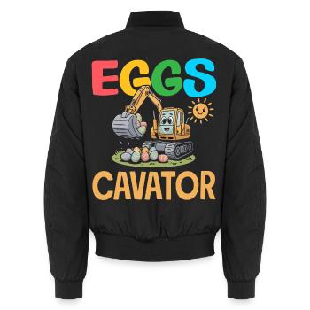 Frohe Ostern Süßer Osterhase Eiersuche Ostereier - Unisex Bomberjacke - Schwarz - Hinten - AI Model Male 185 light (185cm)