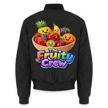 Das Fruity Crew Fruit Thema - Unisex Bomberjacke - Schwarz - Hinten - AI Model Male 185 light (185cm)