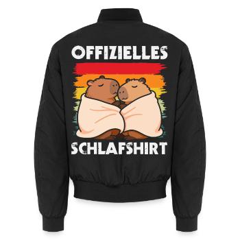 Life is Better with Capybaras - Süßes Nagetier - Unisex Bomberjacke - Schwarz - Hinten - AI Model Male 185 light (185cm)