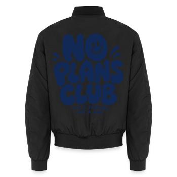 No Plans Club – It's a Feature Not a Bug - Unisex Bomberjacke - Schwarz - Hinten - AI Model Male 185 light (185cm)