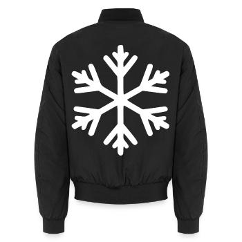 Eiskristall Winter Weihnachten Geschenk  - Unisex Bomberjacke - Schwarz - Hinten - AI Model Male 185 light (185cm)