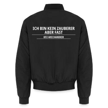 Mécanicien automobile – Pas magicien, mais presque - Bomber unisexe - noir - Dos - AI Model Male 185 light (185cm)
