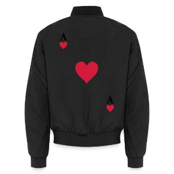 As de coeur - Bomber unisexe - noir - Dos - AI Model Male 185 light (185cm)
