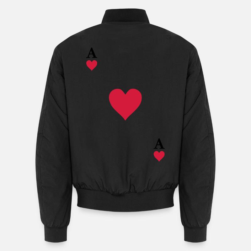 Ace of hearts - Unisex Bomber Jacket - black