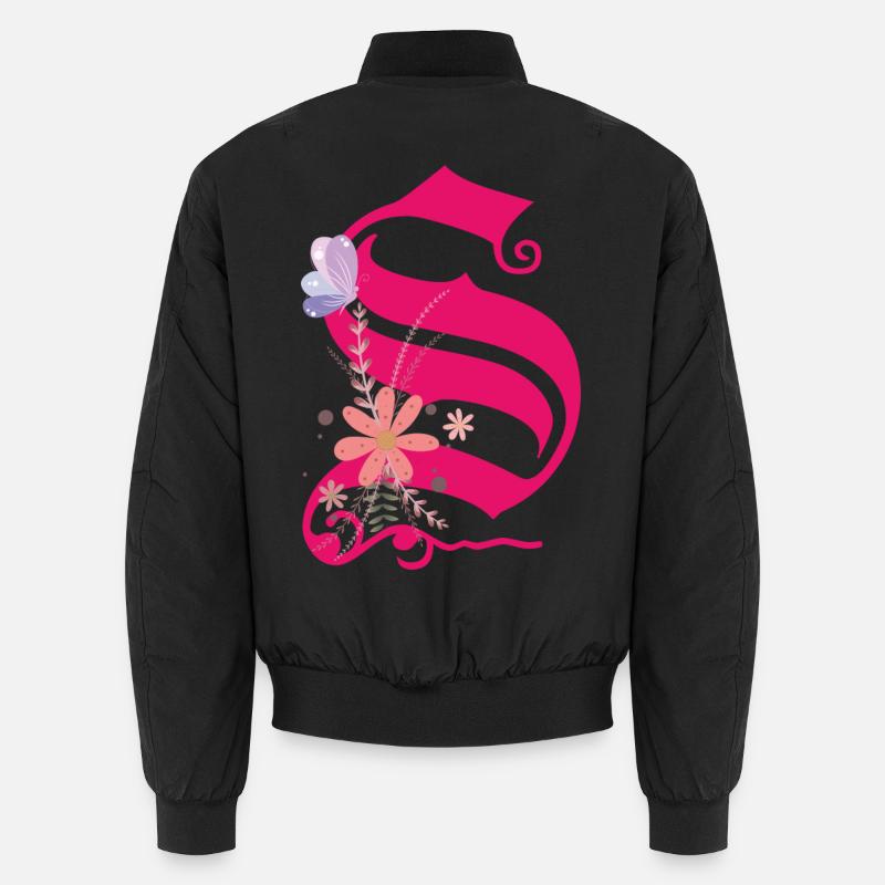 Buchstabe S - Unisex Bomberjacke - Schwarz