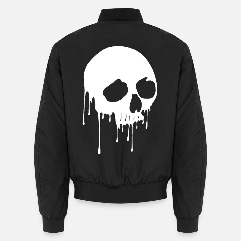 Crâne blanc et graffiti - Bomber unisexe - noir