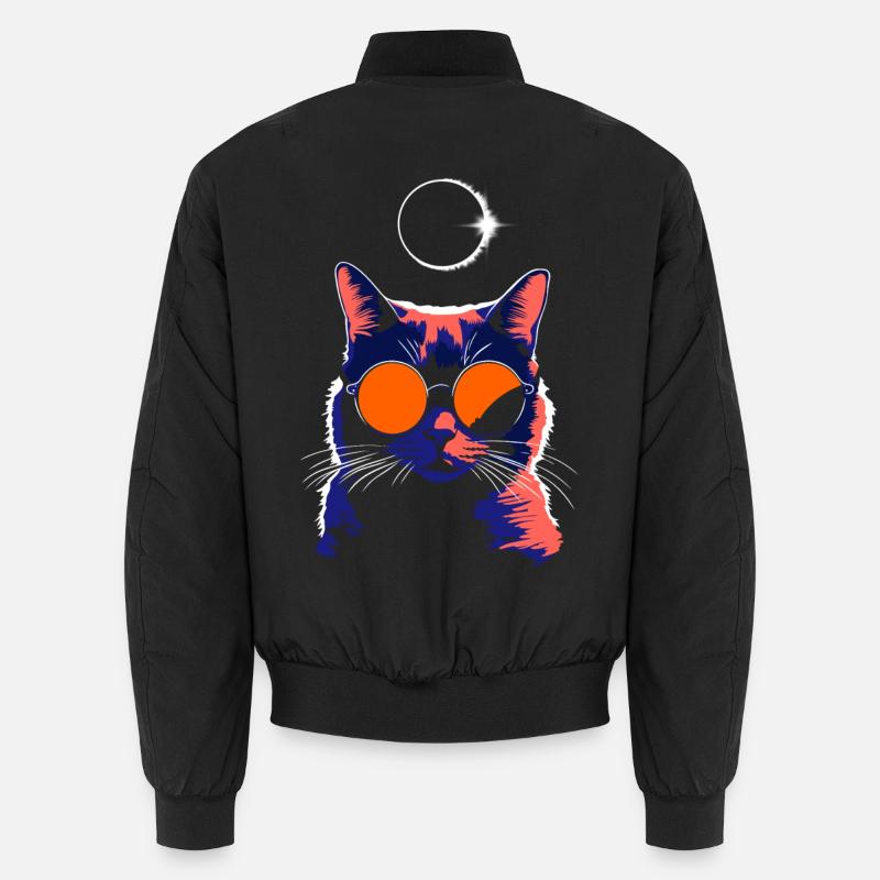 Katze Sonnenbrille Total Eclipse Cat Unisex Bomberjacke