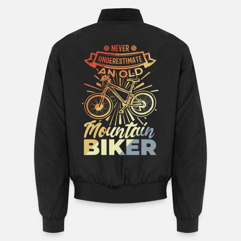 Never Underestimate A Old Mountain Biker Unisex Bomberjacke