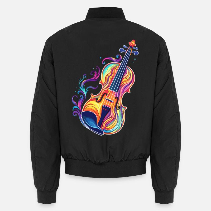 Violine Comic Look - Unisex Bomberjacke - Schwarz