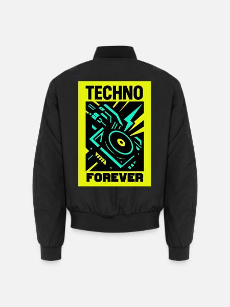 Techno Forever - Unisex Bomber Jacket - black
