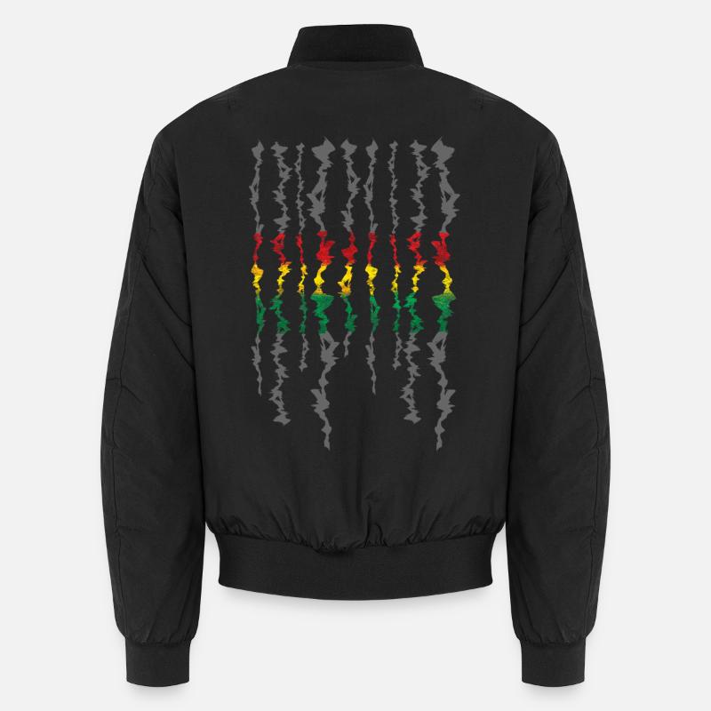 Ruban Rasta Rayures Niveaux de Gris Bomber unisexe