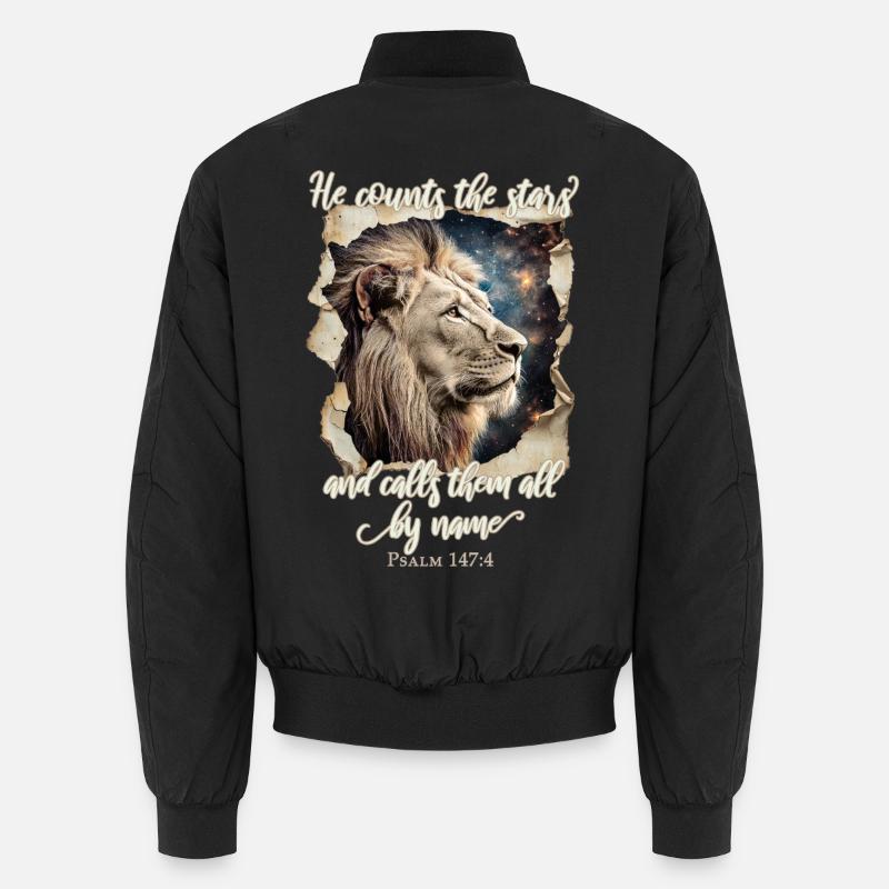 Löwe Bibelvers Christlich Unisex Bomberjacke