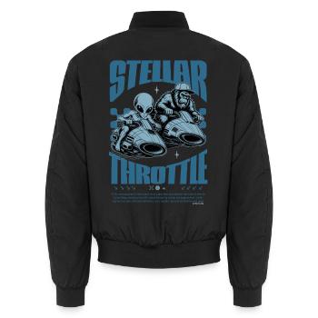 Bigfoot Alien Stellar Throttle Design - Unisex Bomberjacke - Schwarz - Hinten - AI Model Male 185 light (185cm)