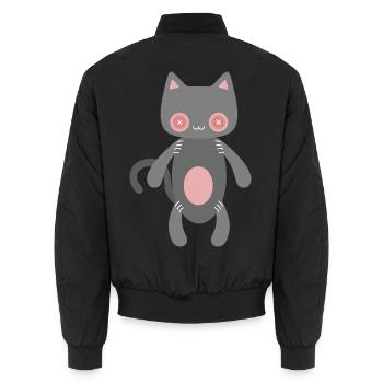 Kawaii Stitch Cat - Unisex Bomberjacke - Schwarz - Hinten - AI Model Male 185 light (185cm)