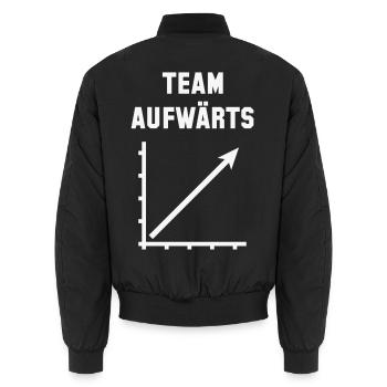 Team Aufwärts (Erfolg / Fortschritt / White) - Unisex Bomberjacke - Schwarz - Hinten - AI Model Male 185 light (185cm)