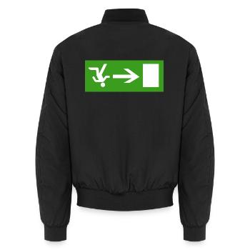 Schlendern aus der Kneipe  - Unisex Bomberjacke - Schwarz - Hinten - AI Model Male 185 light (185cm)