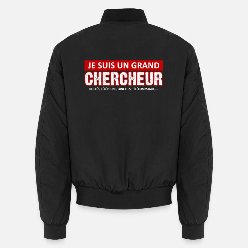je suis un grand chercheur - Bomber unisexe - noir
