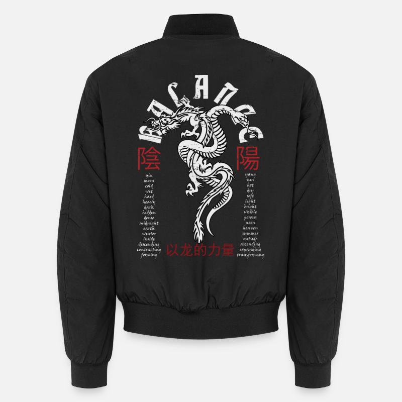 Chinese dragon and snake - Unisex Bomber Jacket - black