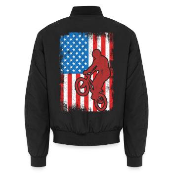 BMX États-Unis - Bomber unisexe - noir - Dos - AI Model Male 185 light (185cm)