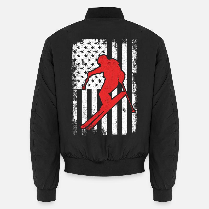 4. Juli Ski USA - Unisex Bomberjacke - Schwarz