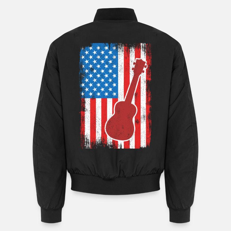 4 juillet USA Ukulele - Bomber unisexe - noir