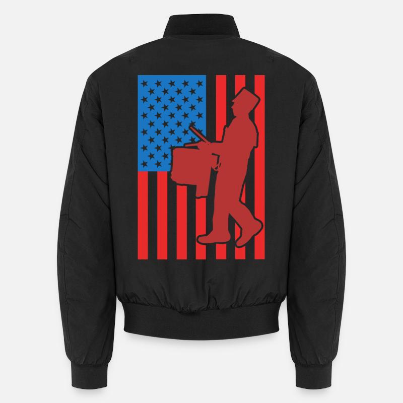 Trommel USA Flagge Unisex Bomberjacke