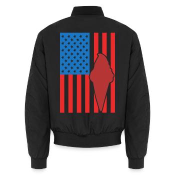 Ice Cream U.S. Flag - Unisex Bomber Jacket - black - Back - AI Model Male 185 light (185cm)