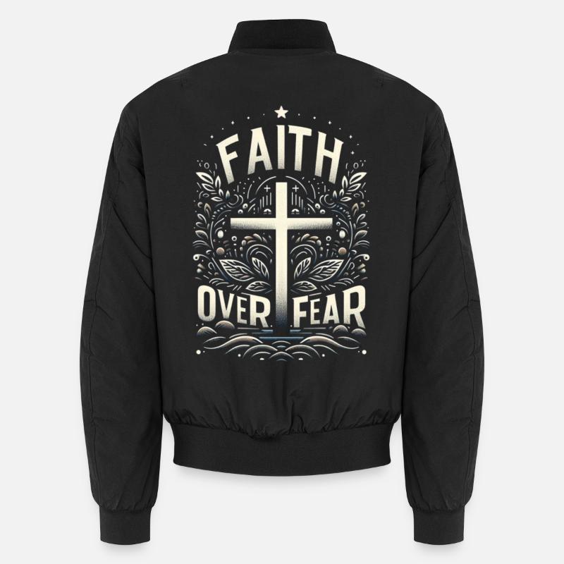 Conception de la Croix de la Foi avant la Peur Bomber unisexe