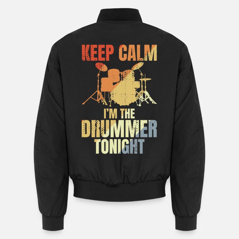 Funny Drummer Saying - Unisex Bomber Jacket - black