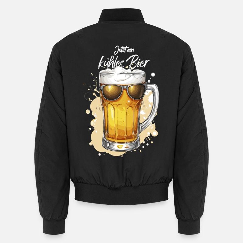 Bier mit Sonnenbrille kühles Bierchen Bierparty Unisex Bomberjacke