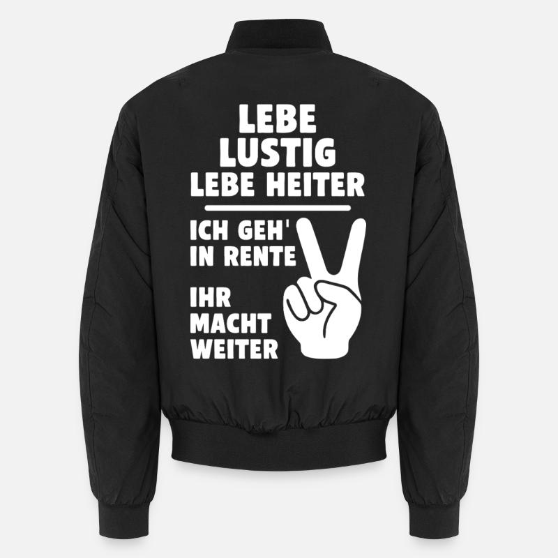 Lustige Rentenbotschaft mit Peacezeichen Unisex Bomberjacke