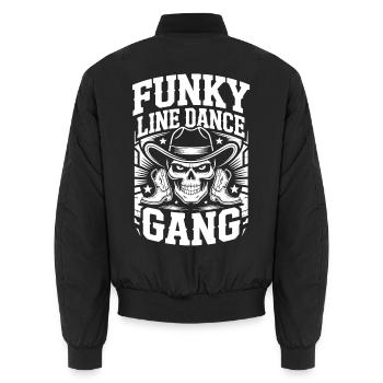 Funky Line Dance Gang - Unisex Bomber Jacket - black - Back - AI Model Male 185 light (185cm)