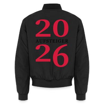 Promoted 2026 Promotion - Unisex Bomber Jacket - black - Back - AI Model Male 185 light (185cm)