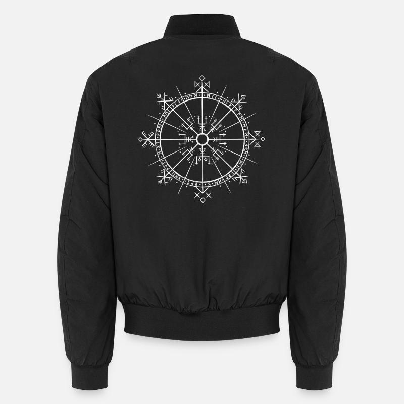 Vegvisir 9 Worlds Runes - Germanic Vikings Unisex Bomber Jacket