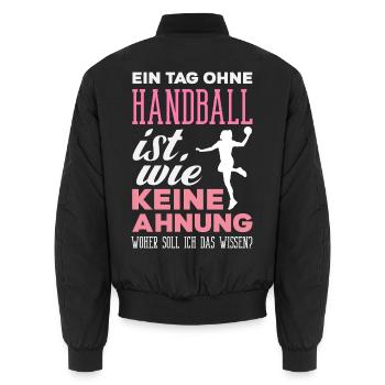 Handball Handballer Handball Trainer Fan Geschenk - Unisex Bomberjacke - Schwarz - Hinten - AI Model Male 185 light (185cm)