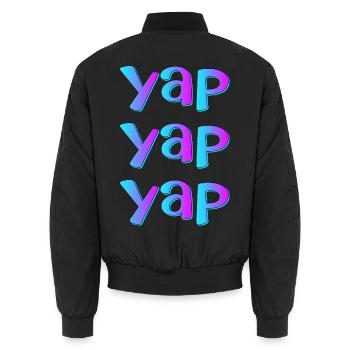 Speeches Proverbs - Unisex Bomber Jacket - black - Back - AI Model Male 185 light (185cm)