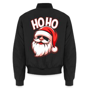 Ho Ho Santa Kopf Design - Unisex Bomberjacke - Schwarz - Hinten - AI Model Male 185 light (185cm)